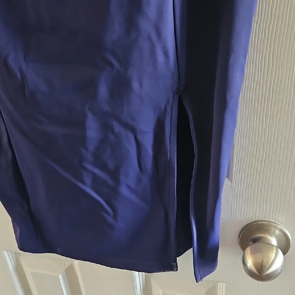 Chic Navy Midi Dress - Picture 3 of 5